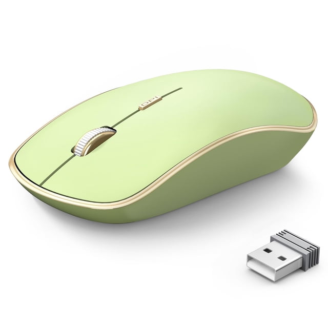 Mouse Inalámbrico JOYACCESS J 2.4G Delgado y Silencioso 5 DPI Verde Claro
