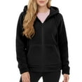 thumbnail image 4 of Women's Hoodie Oversize Full Zip Front Pockets Soft Warm Casual Outerwear Plus Size Clothes Outfits, 4 of 5