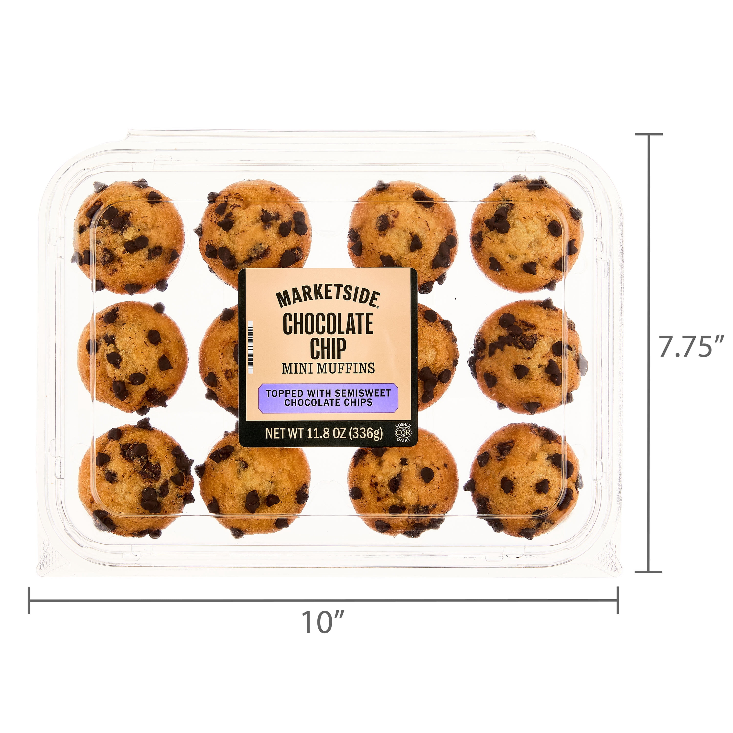 Marketside Soft Texture Mini Chocolate Chip Muffins, 11.8 oz, 12 Count