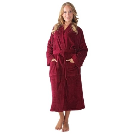 Women's Long Kimono Style Turkish Cotton Terry Cloth Bathrobe