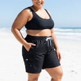 thumbnail image 6 of Adoretex Women’s Plus Size Quick Dry Swim Board Shorts, 8” Inseam Polyester Light Weight Swim Shorts - FB007P - Red - 2X, 6 of 7