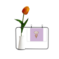 thumbnail image 1 of El helado grita. Tarjeta de jarrón artificial de tulipanes, 1 of 3