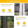 thumbnail image 3 of 13 x 10 FT Patio Gazebo Tent, Double Tiers Polyester Canopy Top Water-Resistant Anti-UV Shelter Sun Shade with Mesh Netting, Grey, 3 of 9
