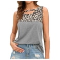 thumbnail image 1 of Blouses à Manches Courtes pour Femmes Mode Femmes Décontracté Col Rond Léopard T-Shirt à Manches Courtes Gilet Blouse Hauts Femmes Hauts à Manches Courtes Femmes Blouse à Manches Courtes Hauts à Manches Courtes pour Femmes, 1 of 8