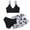 Black, variant on Ymyiu Tankini Girls Girl's Ruffle Print Swimsuit Asymmetrical 3 Piece Bathing Suit with Beach Skirt Size 11-12 Years (Black,11-12 Years)