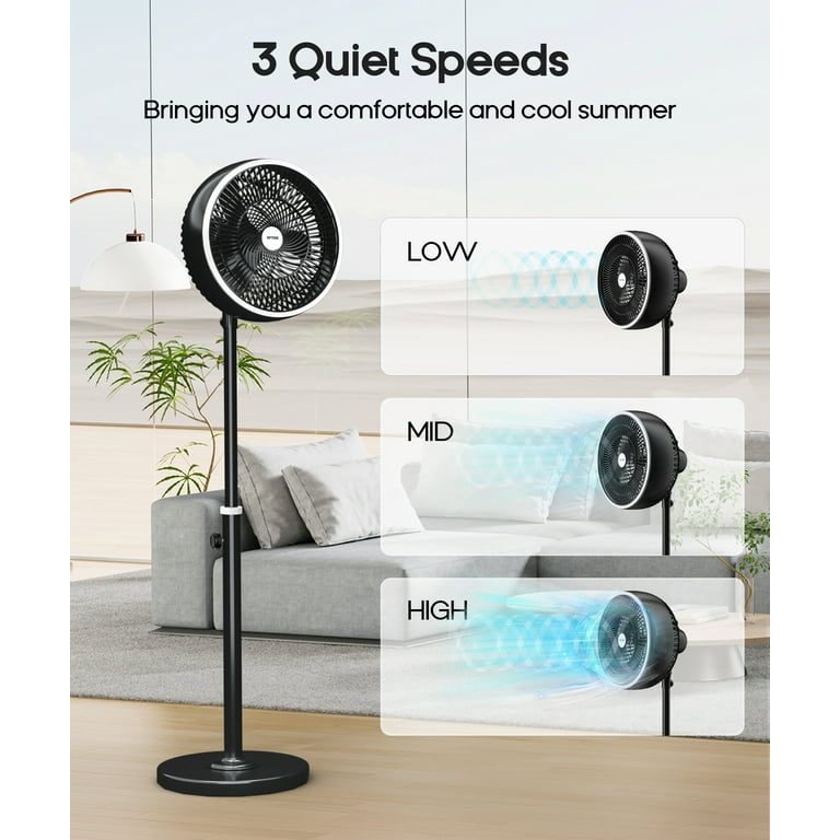NFTIGB Pedestal Fans for Home, Speeds, 90° Oscillating Fan Air
