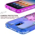 thumbnail image 4 of Liquid Glitter Phone Case for Cricket Debut 4G / AT&T Calypso 2 (U319AA) Ring Kickstand Case Cover w/Tempered Glass Screen Protector - Purple/Blue, 4 of 6