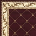 thumbnail image 3 of 2'x3' Red Machine Woven Hand Carved Fleur De Lis Indoor Accent Rug, 3 of 4