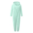 thumbnail image 5 of 2024 One Piece Fleece Hoodies Jumpsuit Pajamas for Womens Plus Size Winter Warm Sherpa Romper Overall Sleepwear Playsuit Zip-Up Loungewear,S-5XL, 5 of 6