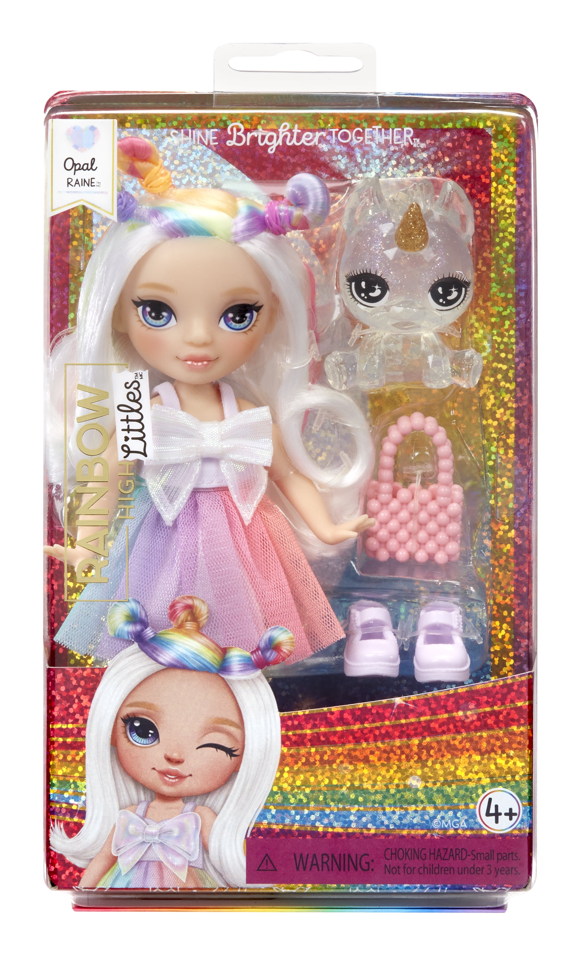 Rainbow High Littles – Opal Raine, Rainbow 5.5" Posable Small Doll with Purse, Magical Pet Unicorn, Toy Gift for Girls Ages 4-12