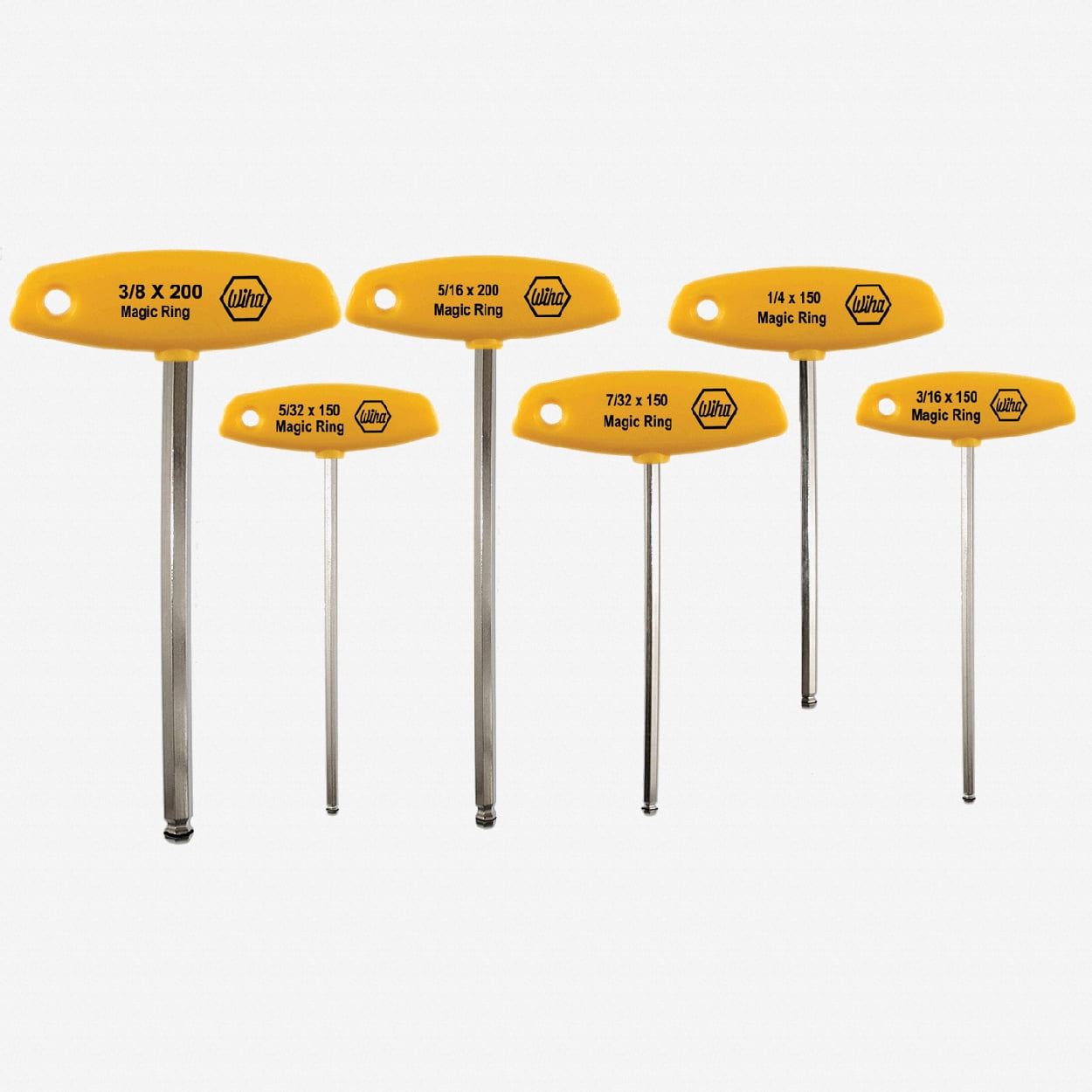 Wiha 6 Piece Magicring Ball End Hex Sae T Handle Set Walmart Com