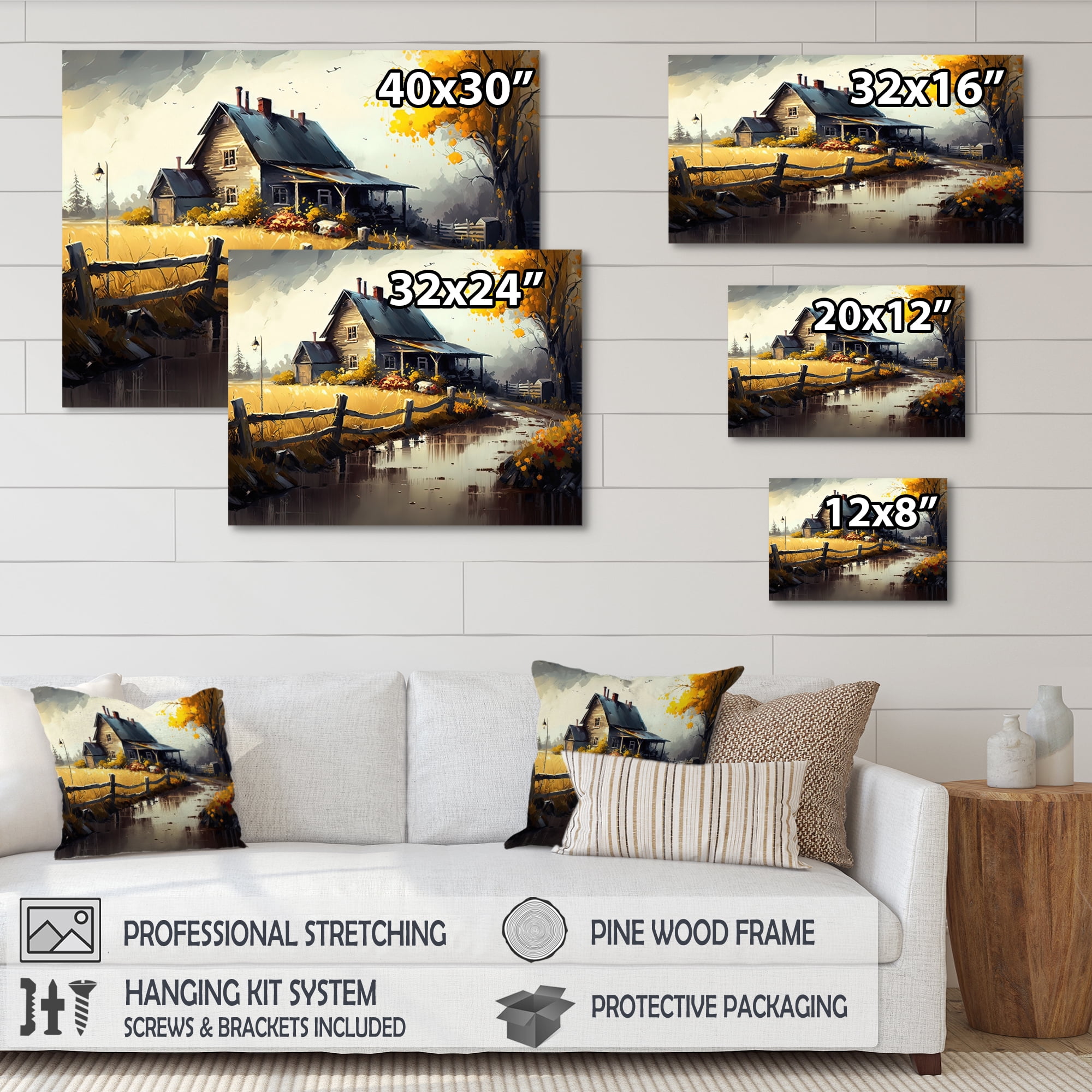 Designart Welcome To The Cottage House III Canvas Wall Art