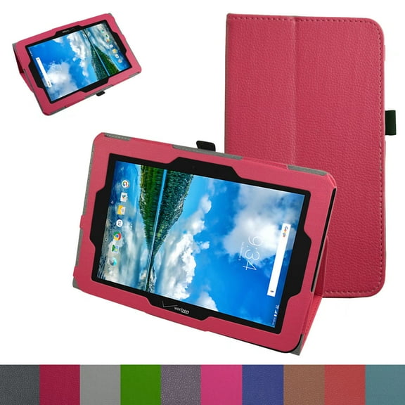 Labanema 10.1" Verizon Ellipsis 10 Case, PU Leather Folio Stand Protective Case, Cover for 10.1" Verizon Ellipsis 10 (Rose Red)