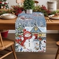 thumbnail image 2 of Snowman Christmas Dresser Scarf Farmhouse, Dining Table Decorations for Wedding/Parties, Xmas Tree Snowflake Winter Elk Table Runner 120 Inches Long for Kitchen Dining, 13 x 120 In, 2 of 9