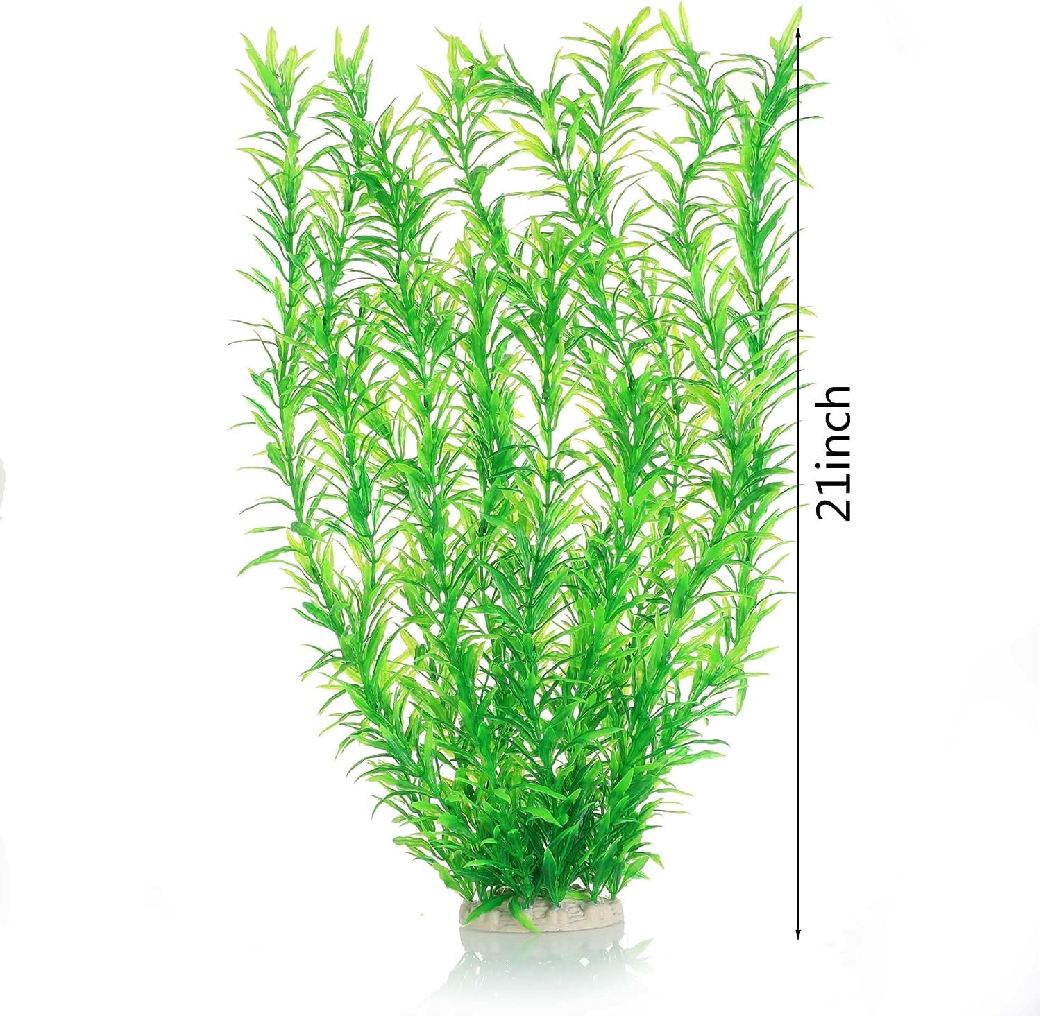 2 Pack Aquarium Decor Plastic Plants Extra Large 21 Inches Tall Fish Tank Decorations (Pink 4pcs)