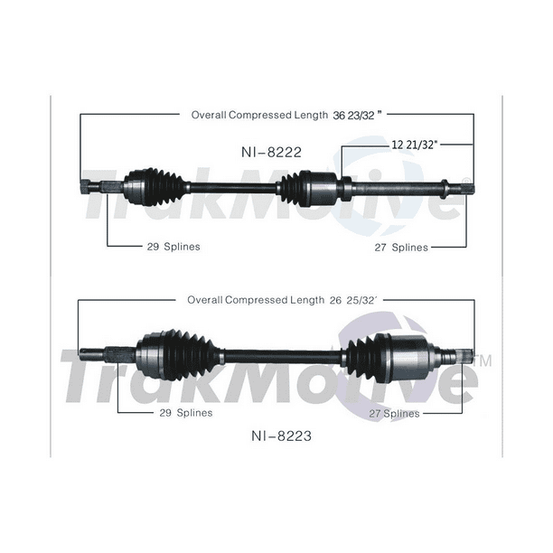 TrakMotive Front CV Axle CV Joint Shaft Assembly Assembly For Nissan