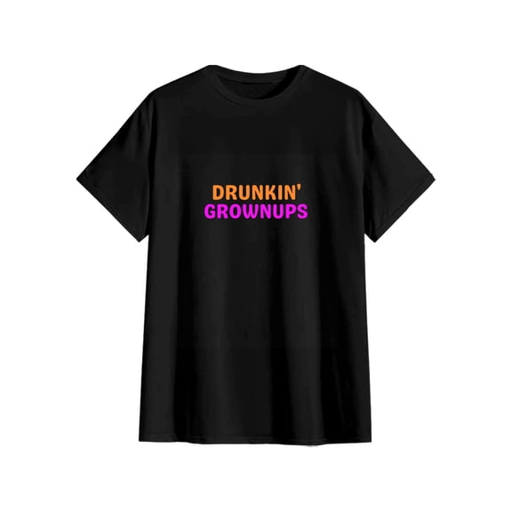 Unisex Drunkin' Grownups Cotton T-Shirt Funny Adult Humor Gift S