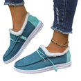 thumbnail image 5 of Zapatos de mujer de talla grande con relleno de algodón, de otoño e invierno, de estilo europeo y americano, con punta redonda, cordones, forro polar, cálidos y peludos, 5 of 5