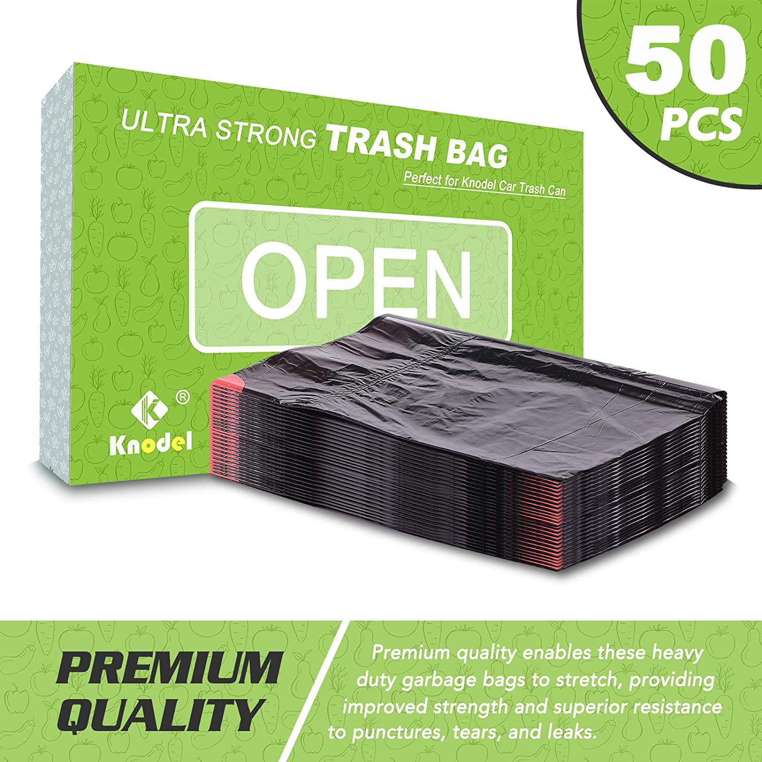 Medium Knodel Drawstring Trash Bags 25 Count 3 Gallon Perfect for Knodel Car Trash Can with Lid Ultra Strong Garbage Bags for Medium 