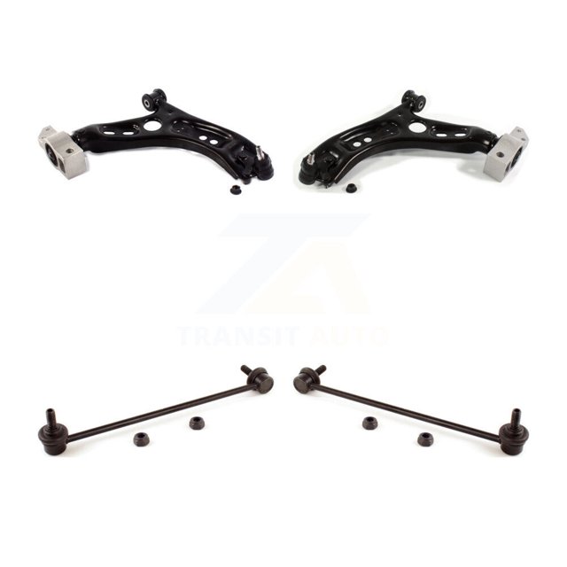 TOR Front Suspension Control Arm and Ball Joint Assembly Stabilizer Bar Link Kit for Car Volkswagen Tiguan CC Limited - Left Right Side (Driver Passenger) KTR-101633
