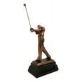 thumbnail image 5 of Professional Golfer Swinging Golf Club Bronze Electroplated Decor Statue 15" H, 5 of 8