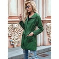 thumbnail image 4 of Chaqueta Impermeable Ligera para Mujer, con Capucha, Mangas Largas y Cremallera, para Actividades Al Aire Libre Verde Hierba L, 4 of 9