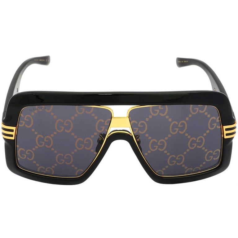 Gucci GG0900S 001 Aviator Sunglasses - Black\\Grey Gucci GG0900S 001 Black Grey Rectangular Sunglasses - eye-oo.com main image 4