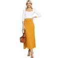 thumbnail image 3 of Doublju Women's High Waist Flared Maxi Skirt or Tube Top Dress with Plus Size, 3 of 4