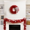 thumbnail image 3 of Northlight Pre-Lit Tinsel Artificial Christmas Wreath - 24" - Red - Clear Lights, 3 of 8