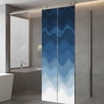 thumbnail image 3 of Navy Blue Ombre Window Privacy Film, Modern Moire Wave Gradient Static Cling UV Sun Blocking Heat Control Window Tint Day and Night, Non-Adhesive Reusable One Way Windows Privacy Cover 23.6''x59'', 3 of 7