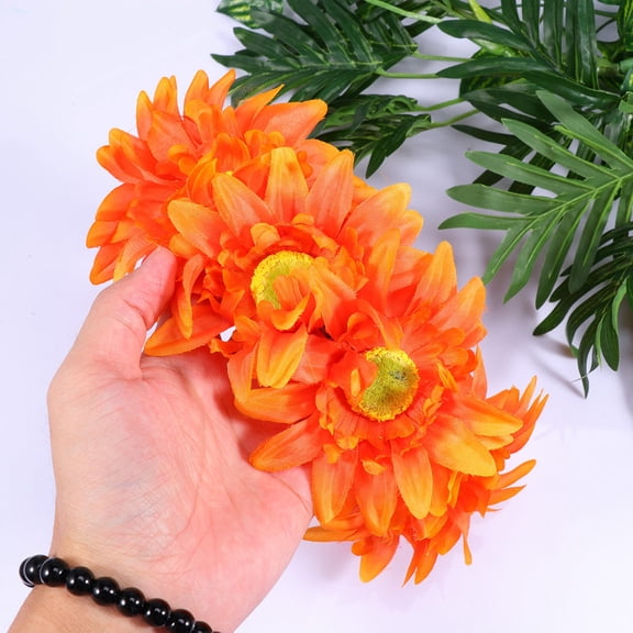 FENGGUIQU Lightweight Orange Bridal Floral Headband Sunflower Style for Events 1Pc