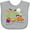 AC-Heather Grey, variant on Inktastic Happy Halloween- train with pumpkins, bats, cat,and ghost Boys or Girls Baby Bib