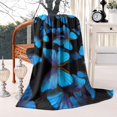 thumbnail image 2 of Black Blue Butterfly Pattern Blanket,Comfortable Soft Flannel Throw Blanket,All Season,Warm Lightweight Blankets for Sofa Bed Couch Living Room Chair,50"x60", 2 of 4