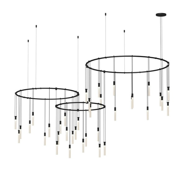 Sonneman S1t01k-Rc066828 Suspenders Led 3-Bar Offset Ring Multi Light Pendant - Black