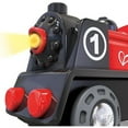 thumbnail image 6 of Hape: Battery Powered Engine No.1 - Red-White-Black - Wooden Light & Sound Train Toy, Forward/Reverse, Compatible w/ Most Wooden Railway Sets, Kids 3+, 6 of 8