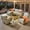 Dark Gray, variant on Ovios 8 Pieces Wicker Patio Furniture Sets Outdoor Conversation Sectional Sofa with Swivel Chairs & Solar Light Table
