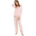 thumbnail image 1 of Pijama De Franela Lindo Impreso Manga Larga Top Y Pantalones Para Dormir Ropa De Dormir Suave Conjuntos Invierno Para Mujeres Rosa M, 1 of 6