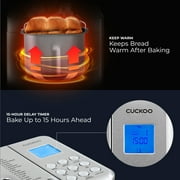 Cuckoo Artisan Pro Bread Maker – Stainless Steel, 17 Menu Options, Auto Fruit & Nut Dispenser, 3 Crust Levels (CBM-AAB101S)