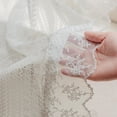 thumbnail image 6 of White Lace Semi-Sheer Valance Cafe Curtains 2 Panels – Vintage Boho Valance for Living Room, Privacy Light Filtering Rod Pocket Window Valances, Elegant Pattern Valances, 52W x 18L Inch, 6 of 8