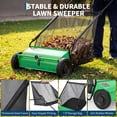 thumbnail image 7 of Garvee 26" Push Lawn Sweeper w/ 7 Cu.ft Hopper Bag, Adjustable Brush Height, Walk-Behind Leaf Collector, Green, 7 of 7