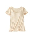 thumbnail image 4 of CENL Ladies Short Sleeve Tops With Built in Bra Women Push Up Padded Layer T shirt, 4 of 9