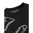 thumbnail image 3 of Faithtur Adults Knitwear, Cartoon Dinosaur Print Round Neck Long Sleeve Tops, 3 of 4