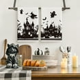 thumbnail image 2 of Sm:)e Haunted House Tree Black White Spooky Ghost Witch Halloween Kitchen Towels Dish Towels 18x26 Inch Set of 2, 2 of 6