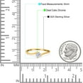 thumbnail image 3 of Yellow Tone, Simulated Cubic Zirconia Size-6 Bypass Solitaire Wedding Engagement Ring 925 Sterling Silver, 3 of 5