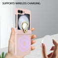 thumbnail image 6 of TECH CIRCLE for Samsung Galaxy Z Flip 6,Slim Fit Rugged Shockproof PC Hinge Protector Case with Ring Stand Enhanced Protection and Convenient Hands-Free Viewing Galaxy Z Flip 6 Case,Pink, 6 of 7