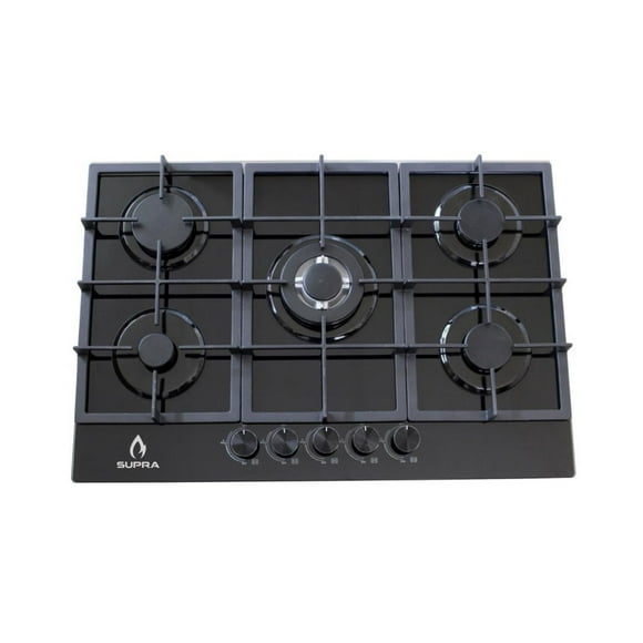 Parrilla de cocina empotrable gas natural y gas LP SUPRA Parrilla 5Q-PG-76 empotrable 76 cm Negro