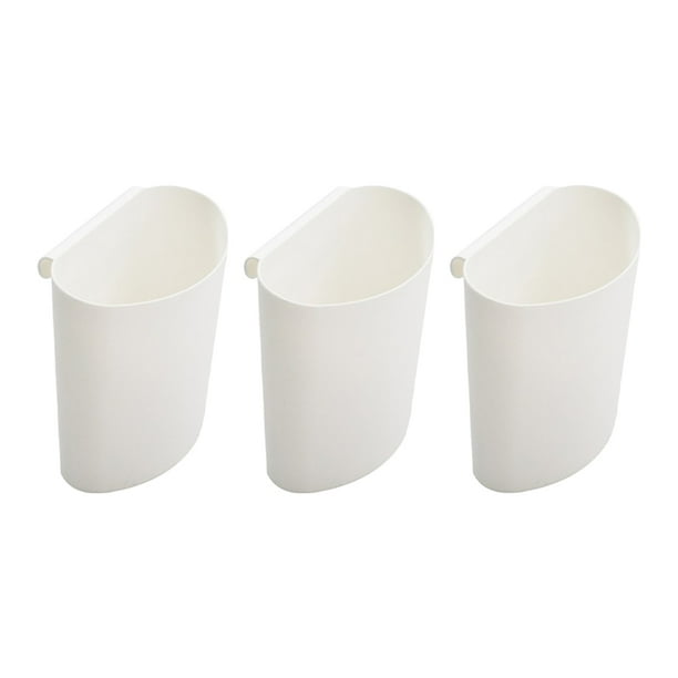 Juego de 3 vasos colgantes para carrito con ruedas. Incluye cubo de almacenamiento de plástico.
