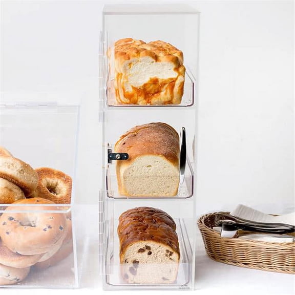 Cal-Mil 1204P-12 Classic 3 Tier Bread Case, 7" Width x 17" Diameter x 20" Height, Clear