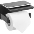 thumbnail image 4 of Hongchun Porte-Rouleau de Toilette Noir Autocollant avec Étagère, Noir Mat 19*12cm, 4 of 4