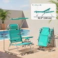 thumbnail image 2 of 2 Piece Folding Beach Chairs Set with Adjustable Canopy, 6-Position Reclining Lounge Chairs with Headrest, Aluminum Frame, Turquoise, for Patio, Garden, Camping and Beach, 2 of 7